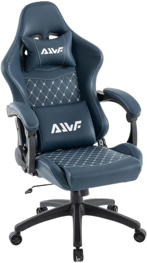 Corenia Gamingstoel – Bureaustoel – Gamestoel – Computerstoel – Ergonomische Stoel – Pocketvering Zitting – Inklapbare Voetensteun – Linkage Armleuningen – Hoge Rugleuning – RGB Cyaan