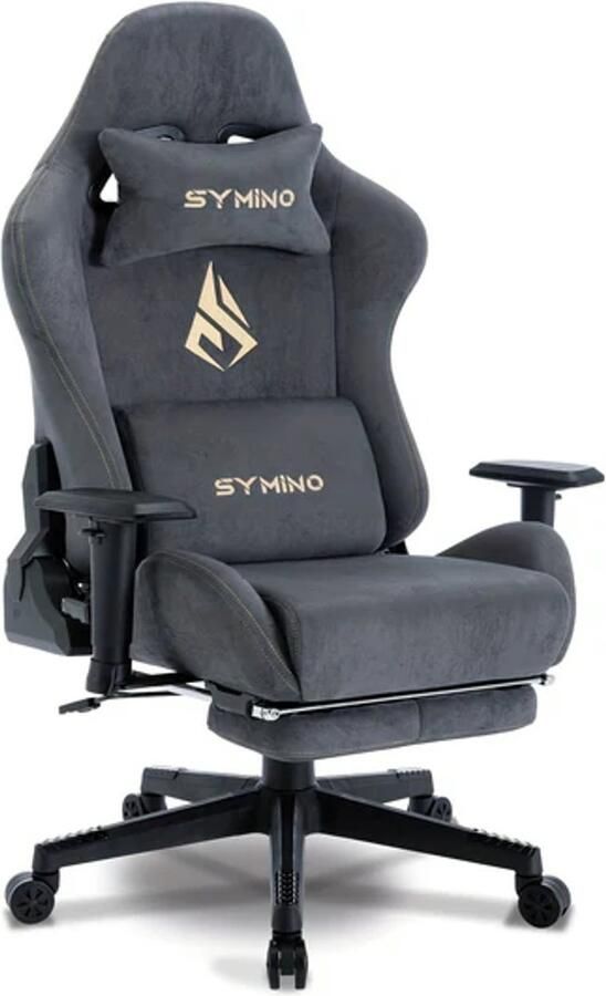 Corenia Gamingstoel – Gamestoel – Bureaustoel – Gaming Chair – Game Stoel – Verstelbare Zithoogte – Draaibare Vijfwielige Basis – Ergonomisch Comfort – Duurzame Constructie – Grijs
