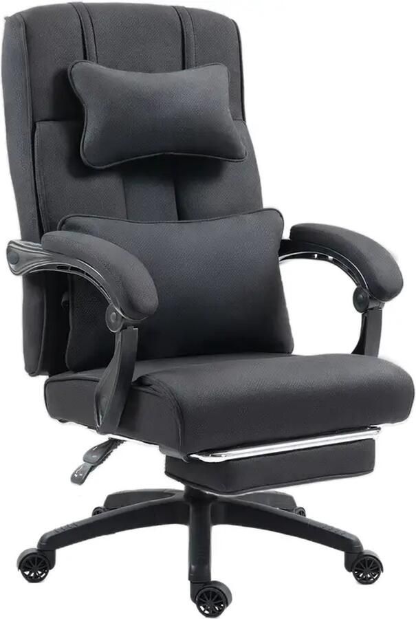 Corenia Gamingstoel – Gamestoel – Gaming Chair – Bureaustoel – Game Stoel – Ergonomisch – Grote Zitting – Kunstleer & Stof – Verstelbare Voetensteun – Max 158 kg