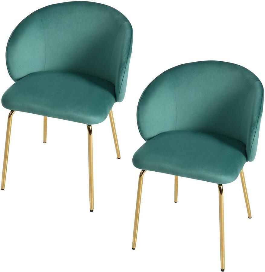 Corenia Groene Eetkamerstoelen – Stoelen – Armleuningstoelen – Keukenstoelen – Woonkamerstoelen – Comfortabele Zitting – Gouden Poten