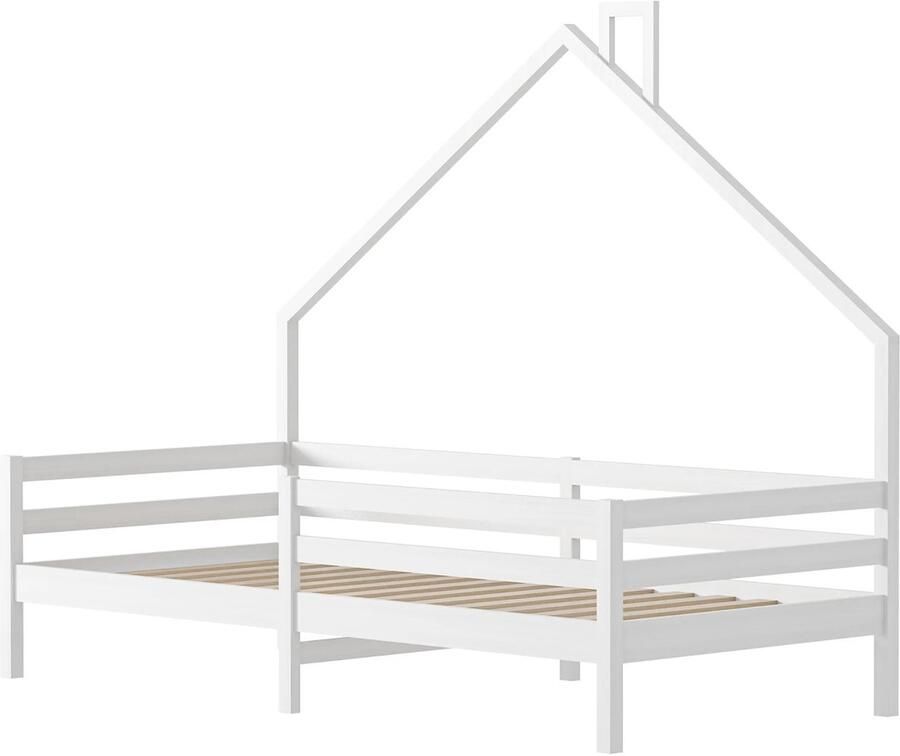 Corenia Huisbed Kinderen – Speelbed – Kinderbed – Scandinavisch Bed – Veilig Bed – Stevig Dennenhout – Opbergruimte