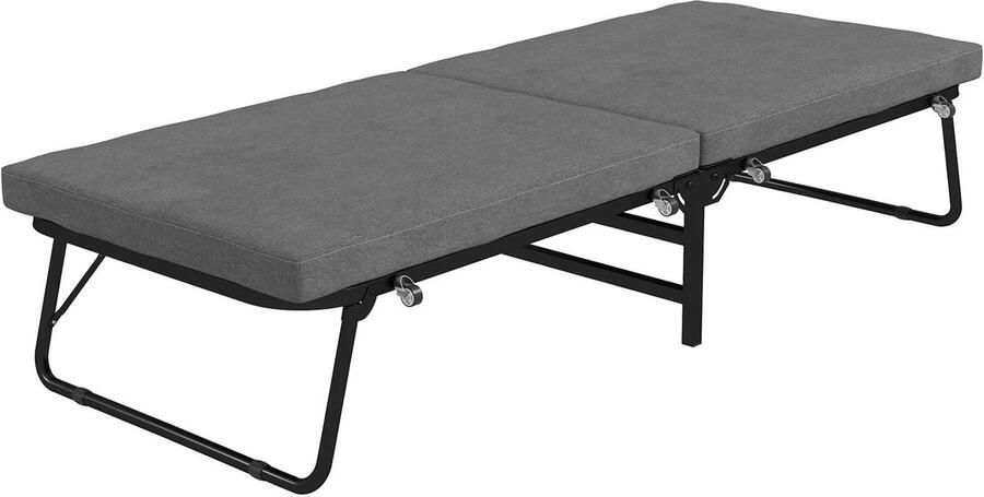 Corenia Inklapbaar Logeerbed – Opvouwbaar Bed – Gastbed – Extra Bed – Verstelbare Rugleuning – 7 Cm Schuimmatras – Draagvermogen 120 Kg 70x190 cm