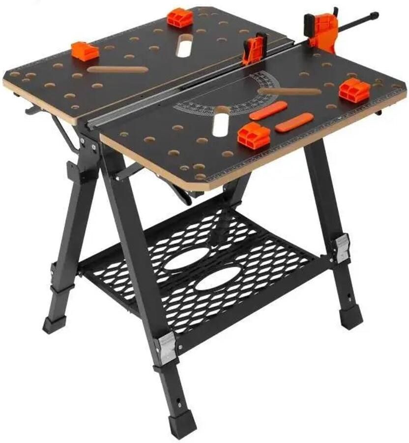 Corenia Inklapbare Werkbank – Multifunctionele Werktafel – Opvouwbare Werkbank – Draagbare Werktafel – 7 Verstelbare Hoogtes – 454 Kg Draagvermogen 70x65 cm