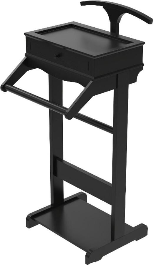 Corenia Kapstok – Kledingstandaard – Garderoberek – Staande Kapstok – Houten Kapstok – Ruimtebesparend Ontwerp – Stevig Hout Met Lade En Schoenenrek