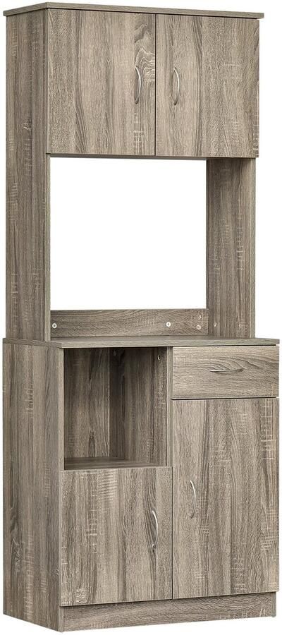 Corenia Keukenbuffet – Keukenkast – Dressoir – Opbergkast – Buffetkast – Grijze Eikenlook – Veelzijdige Opbergruimte – Duurzaam E1 Spaanplaat