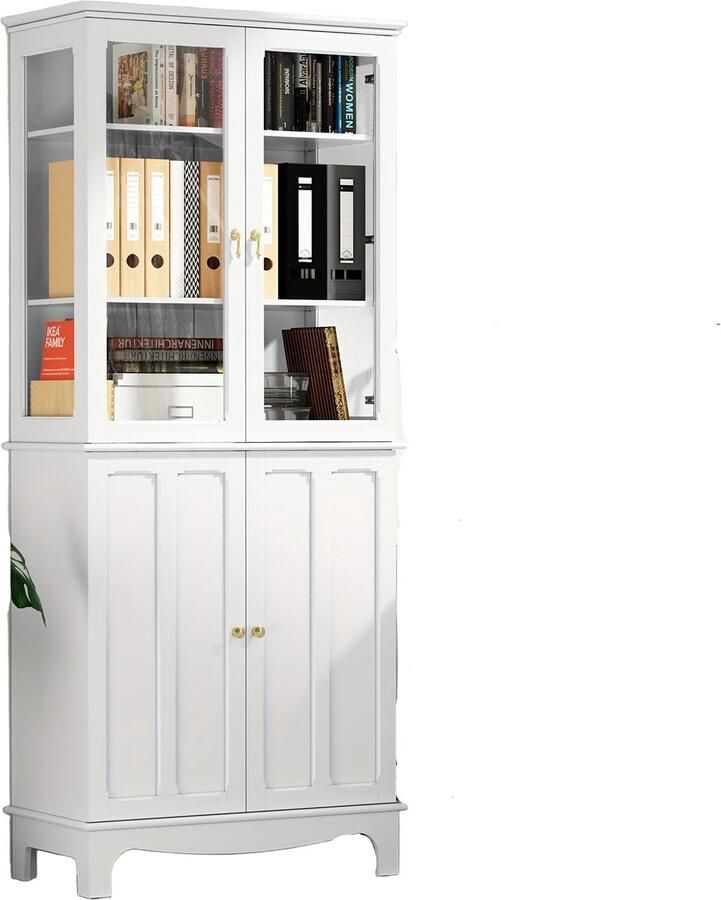 Corenia Keukenkast – Opbergkast – Buffetkast – Ovenkast – Magnetronkast – Hoogwaardige MDF Constructie – Verstelbare Planken & Werkblad – Wit