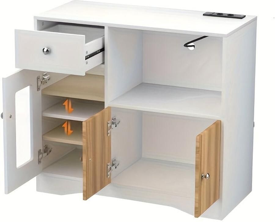 Corenia Keukenkast – Opbergkast – Dressoir – Kast – Organizer – 83x40x80 cm – 3 lades – Vloerbevestiging