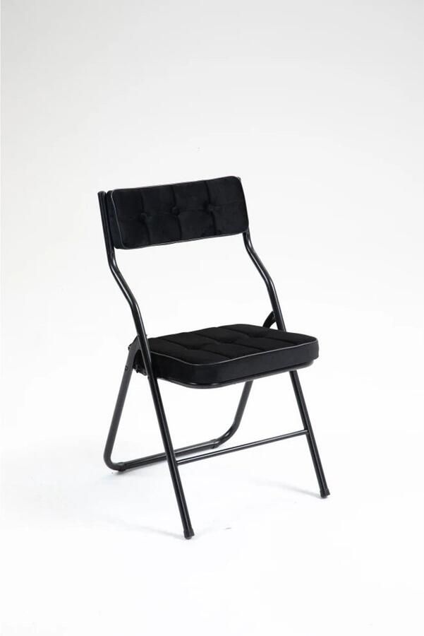 Corenia Klapstoel – Vouwstoel – Campingstoel – Opvouwbare Stoel – Eettafelstoel – Roestvrijstalen Frame – Fluwelen Bekleding