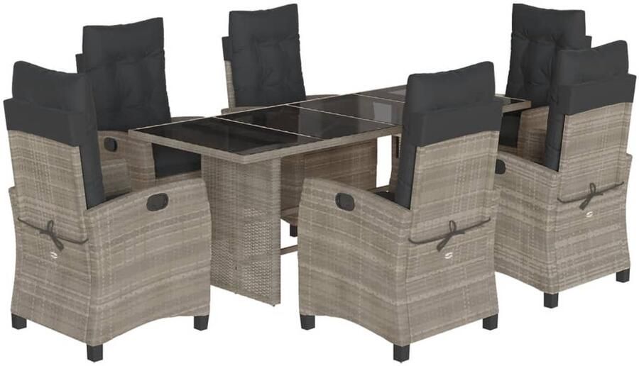 Corenia Loungebank – Tuinbank – Loungeset – Tuinmeubel – Balkonbank – Verstelbare Rugleuning – Weerbestendig PE-Rattan