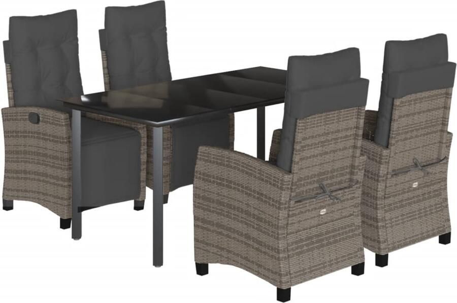 Corenia Loungebank – Tuinbank – Loungeset – Tuinmeubel – Outdoor Sofa – PE-Rattan – Verstelbare Rugleuning en Voetsteun