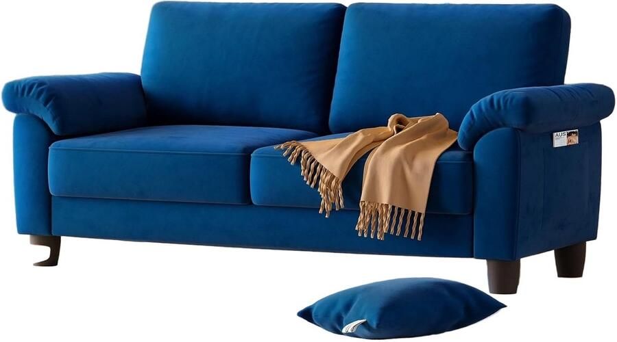 Corenia Loveseat – 2-Zitsbank – Bankje – Kleine Bank – Sofa – Compact 177 8 cm – Opbergruimte In Armleuningen – Stevig Houten Frame – Zachte Velvet Bekleding – Moderne Woonkamerbank