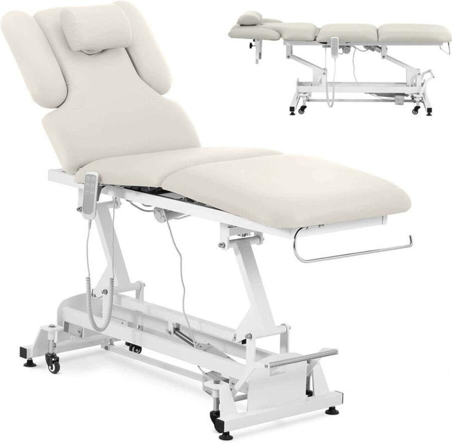 Corenia Massagebank – Massagetafel – Behandelbank – Behandeltafel – Massagebed – Elektrisch Verstelbaar – 3 Motoren – Max. Draagvermogen 250 kg – Beige