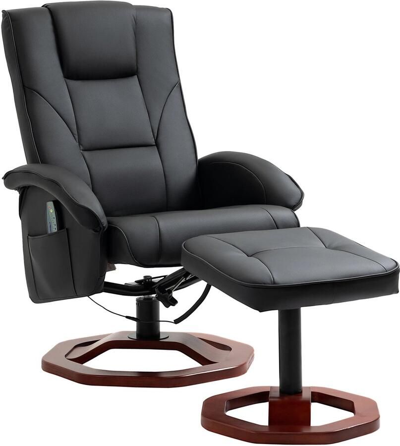 Corenia Massagefauteuil – Massagestoel – Relaxzetel – Fauteuil Met Voetensteun – 10 Massagepunten – Verstelbare Rugleuning 110°-135°