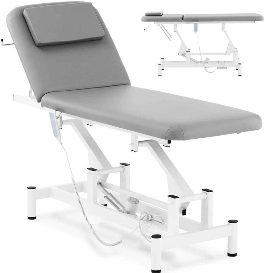 Corenia Massagetafel – Behandelbank – Behandeltafel – Massagebed – Massagebank – Elektrisch Verstelbaar – Draagvermogen 150 kg – Grijs