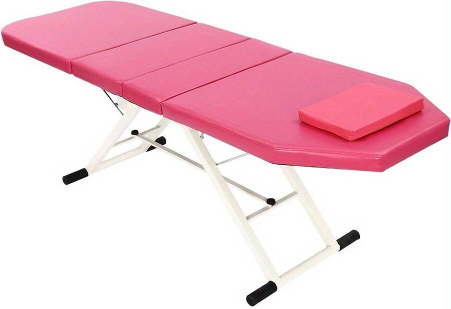 Corenia Massagetafel – Behandelbank – Massagebed – Behandeltafel – Inklapbare Massagebank Roze – Verstelbare Drie Secties – Draagvermogen 120 kg