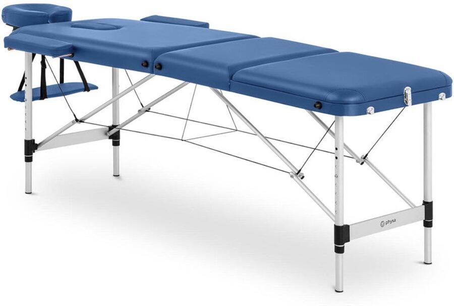 Corenia Massagetafel – Behandelbank – Massagebed – Therapiebed – Inklapbare Tafel – Aluminium Frame – Draagvermogen 180 kg – Verstelbare Hoogte 60-81 cm – Bordeauxblauw