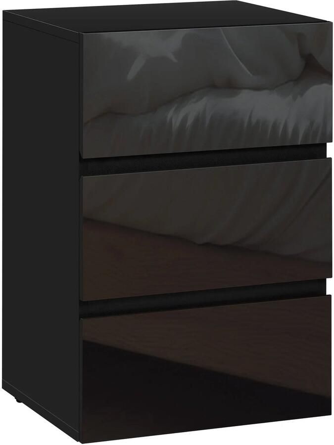 Corenia Nachtkastje Bijzettafel Salontafel Moderne Bijzetkast voor Slaapkamer of Woonkamer Opbergkast 40x35x62cm Zwart