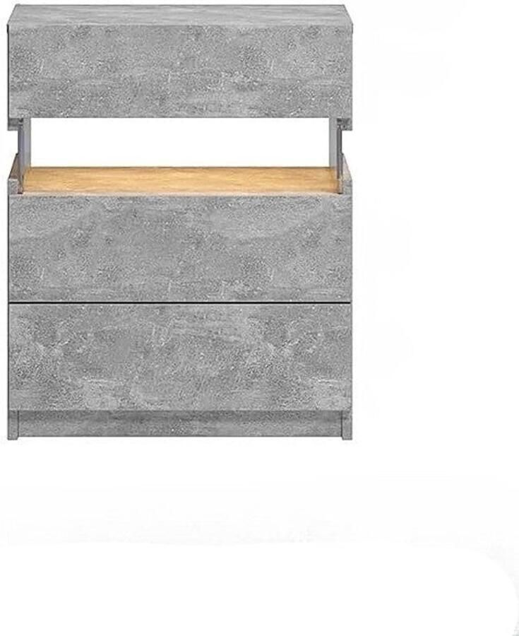 Corenia Nachtkastje met LED Kast Tafel 60 cm x 37 cm x 50 cm Slaapkamerdecoratie Opbergruimte Geel