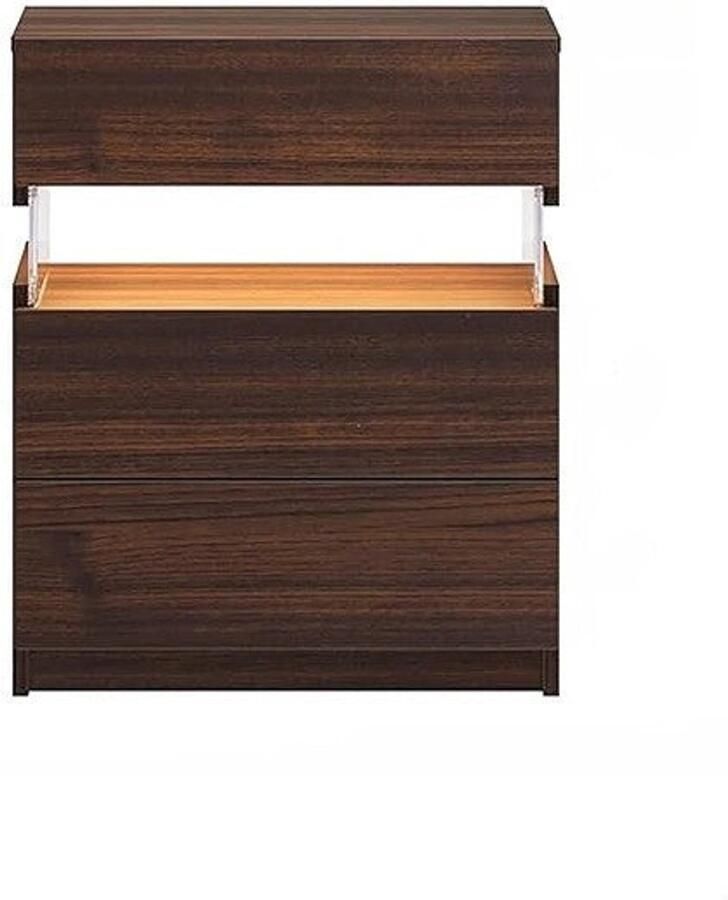 Corenia Nachtkastje met LED Kast Tafel 60 cm x 37 cm x 50 cm Slaapkamerdecoratie Opbergruimte Rood