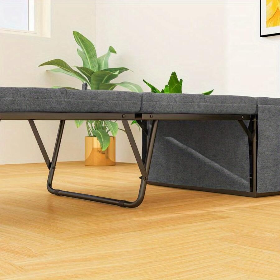 Corenia Opvouwbaar Bed – Vouwbed – Opklapbed – Logeerbed – Reisbed – Foam Matras 8 cm – Metaal Frame 120 kg Draagvermogen – Grijs