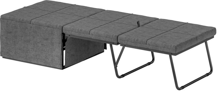 Corenia Opvouwbaar Logeerbed – Slaapbed – Campingbed – Inklapbed – Gästebett – Comfortabele Matras – Compact En Ruimtebesparend Grijs & Zwart