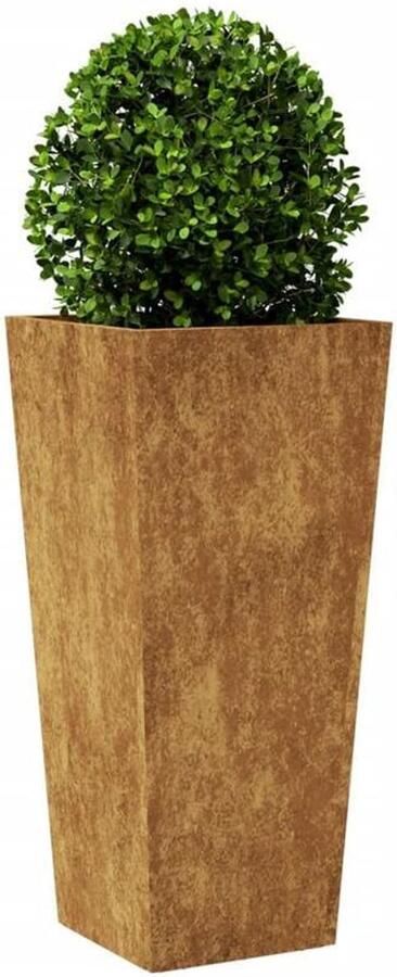 Corenia Plantenrek – Plantenstandaard – Bloemenrek – Plantentafel – Plantenhouder – 2 stuks – Cortenstaal – 35x35x75 cm – Weerbestendig – Duurzaam