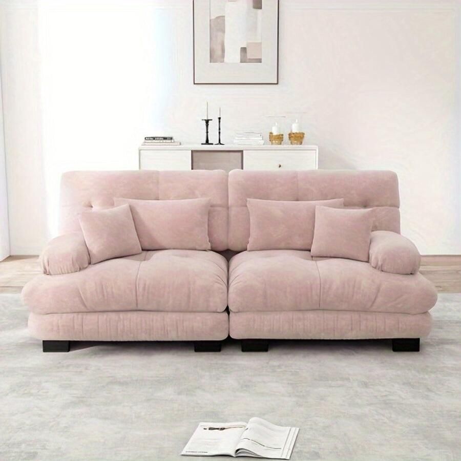 Corenia Relaxbank – Bank – Sofa Bed – Hoekbank – Loveseat – Modern Roze – Handmatig Verstelbaar – Ruimtebesparend Design