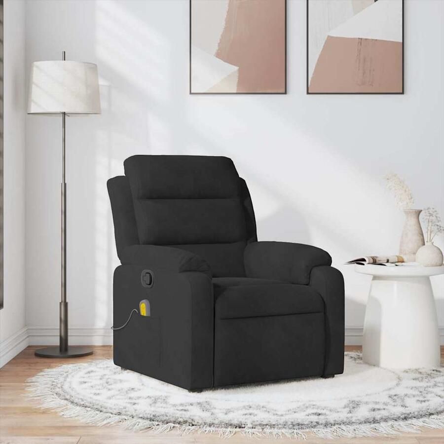 Corenia Relaxfauteuil – Relaxstoel – Loungestoel – Fauteuil – Zitzak – Handmatig Verstelbaar Zwart – Zacht Polyester – Kantelbaar Tot 135 Graden