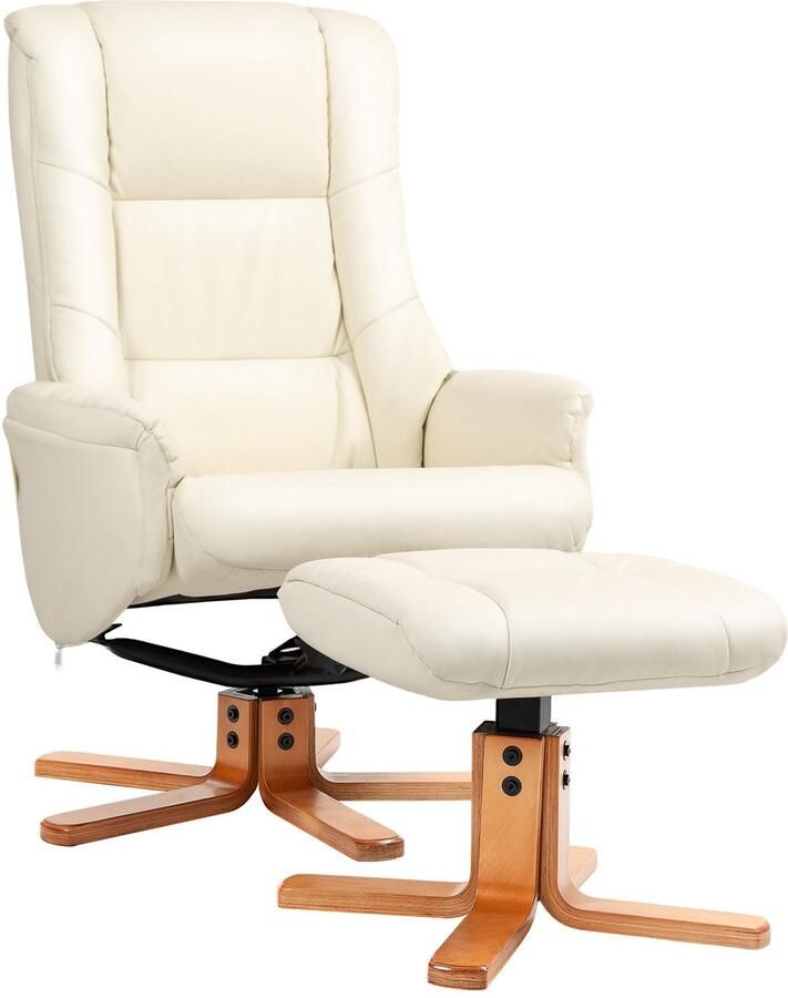 Corenia Relaxfauteuil – Relaxstoel – Tv-stoel – Schommelstoel – Loungefauteuil – Kunstleer – Verstelbaar Tot 135° – Houten Frame