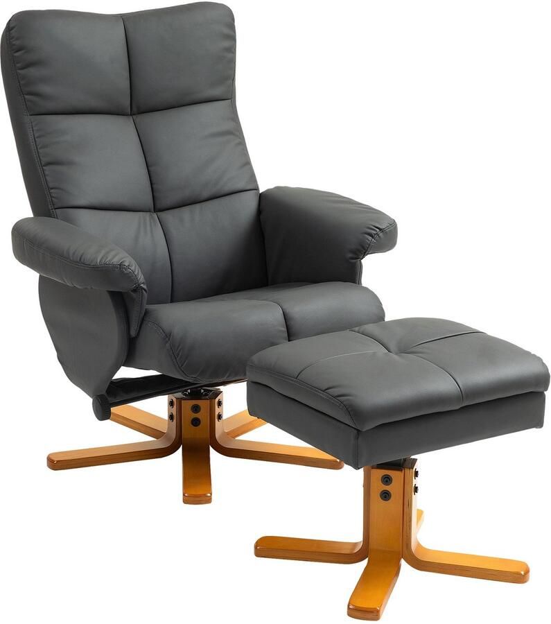 Corenia Relaxstoel – Fauteuil – Schommelstoel – Loungestoel – Voetbank – Kunstleer Bekleding – Verstelbare Rugleuning 145° – 360° Draaibaar – Opbergruimte Voetenbank – Ergonomisch Design – Roomwit