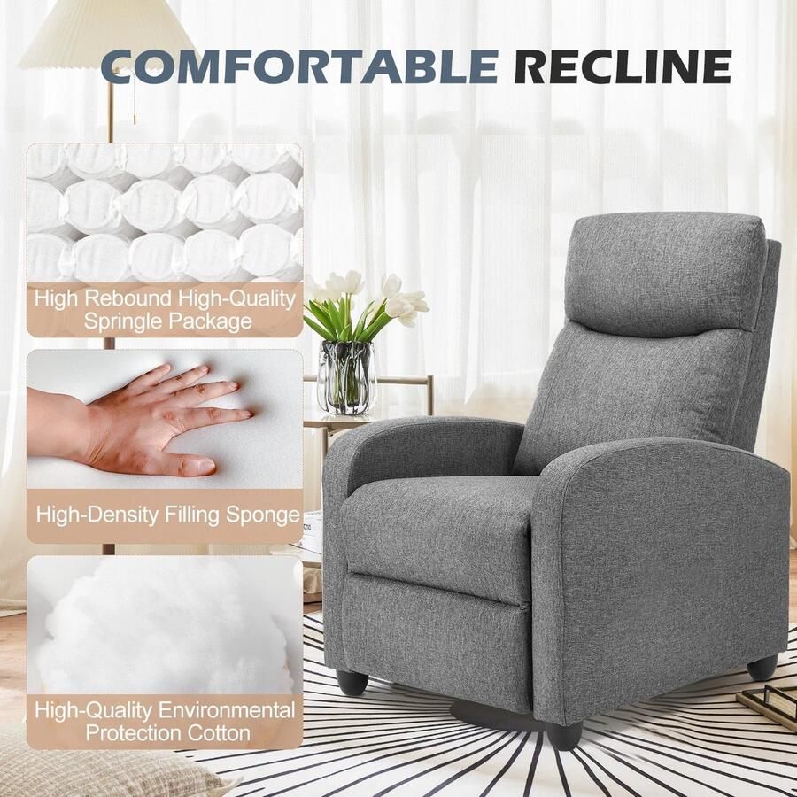 Corenia Relaxstoel Relaxstoelen Massagestoel Loungestoel Moderne Loungebank Stoffen Bekleding met Massagefunctie en Verstelbare Rugleuning Comfortabele Fauteuil voor Woonkamer of Thuisbioscoop