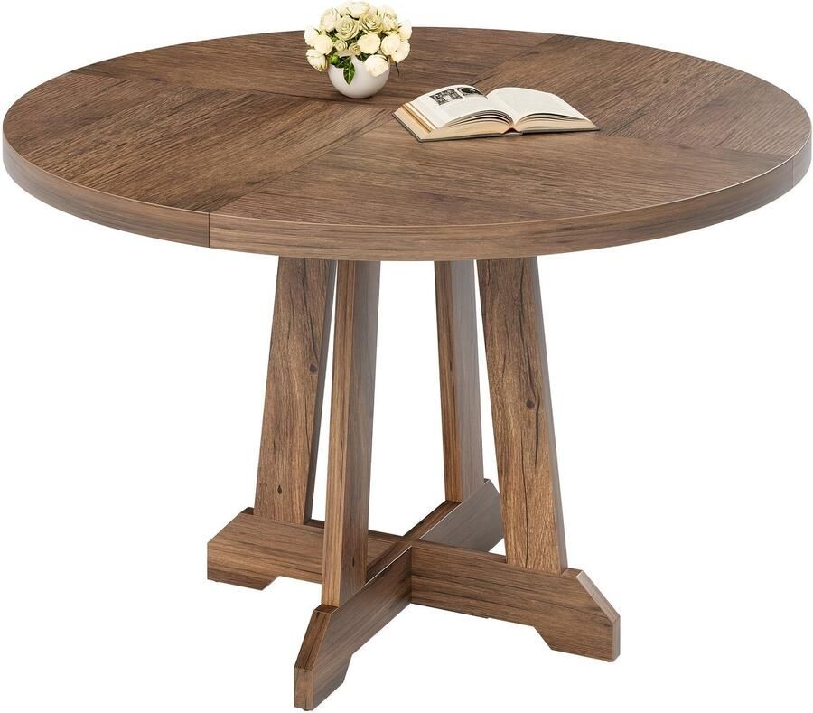 Corenia Ronde Eettafel – Houten Tafel – Eetkamertafel – Keukentafel – Dinertafel – Voor 4 Personen – Massief Hardhout – Diameter 119 cm