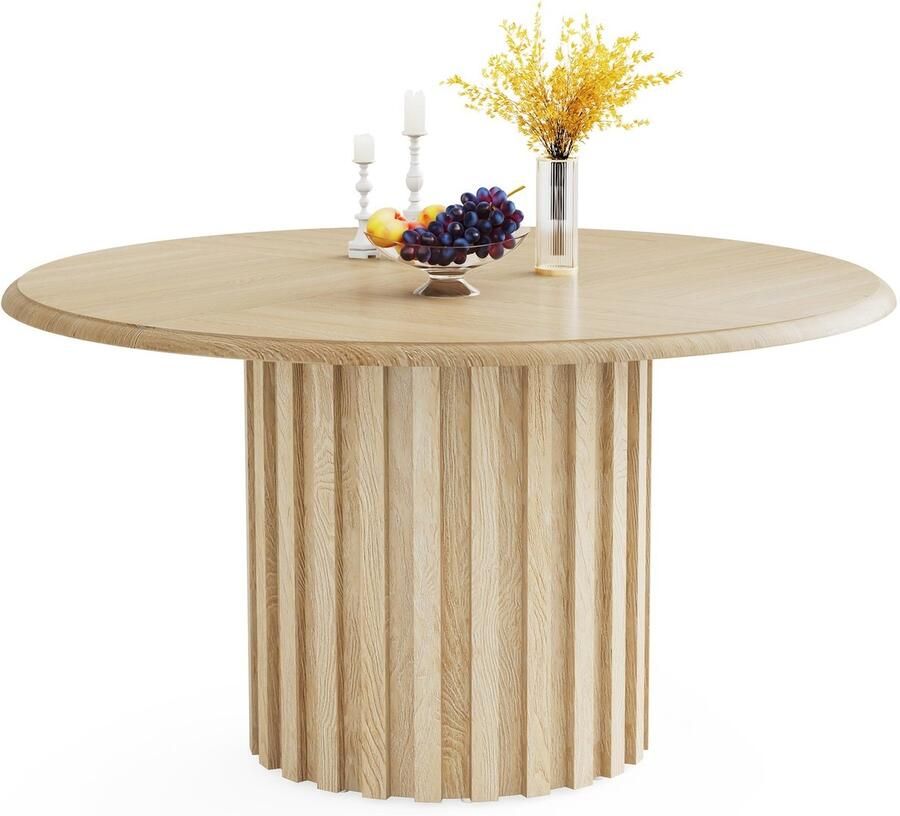 Corenia Ronde Eettafel – Ronde Tafel – Eetkamertafel – Keukentafel – Eethoektafel – Compact Design – Gelamineerd Spaanplaat & Metalen Onderstel – 119 99 cm Diameter