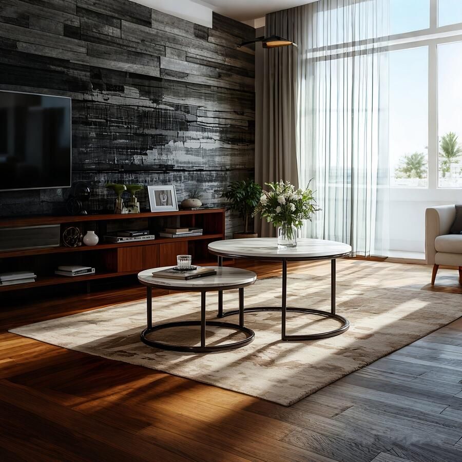 Corenia Salontafel – Koffietafel – Bijzettafel – Salon Tafel – Tafeltje – Set van 2 – Wit Marmer Tafelblad – Gouden Metalen Frame met Opbergruimte