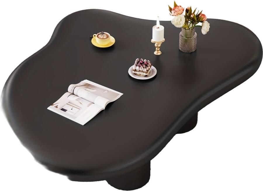 Corenia Salontafel – Koffietafel – Bijzettafel – Woonkamertafel – Tafeltje – Onregelmatige Wolkvorm – Modern Wit – Vier Poten – Compact – Eenvoudig Te Monteren