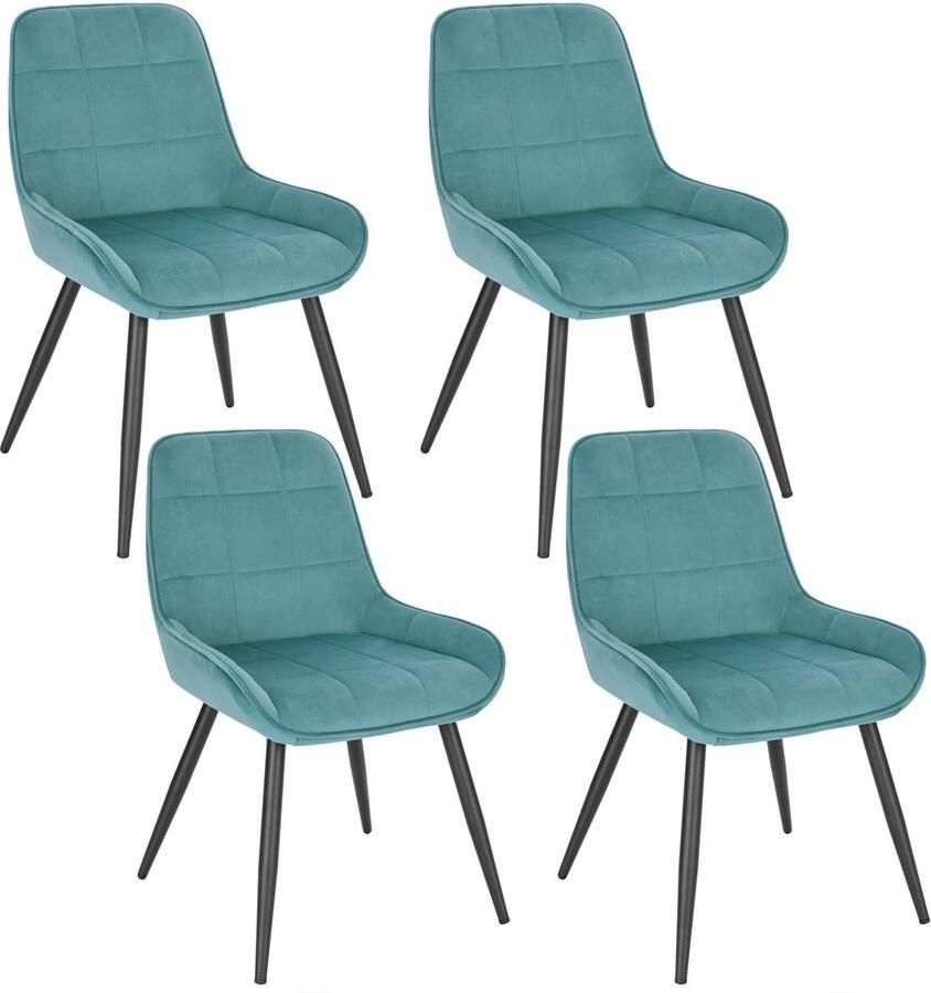 Corenia Scandinavische Eetkamerstoelen – Velvet Stoelen – Design Stoelen – Comfortabele Stoelen – Metalen Frame – Waterafstotende Bekleding