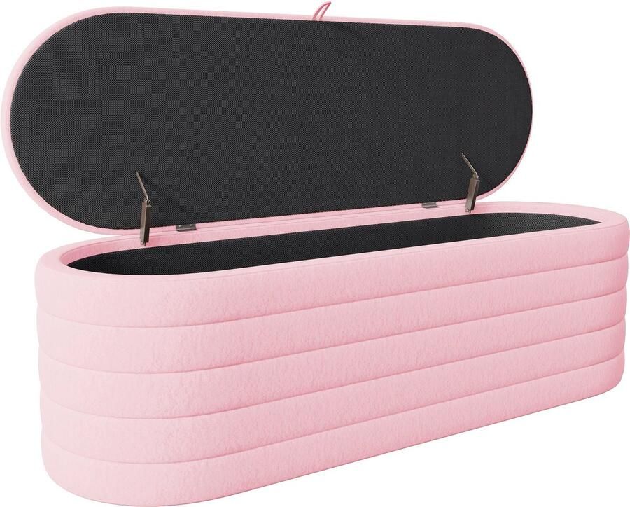 Corenia Schoenenbank – Schoenenrek – Halbank – Opbergbank – Zitbank – Modern Roze – Ruime Verborgen Opbergruimte – Stevige Armless Constructie