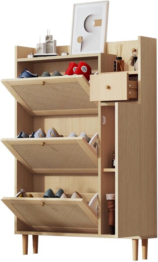 Corenia Schoenenkast – Schoenenopberger – Schoenenrek – Schoenenmeubel – Smal – MDF Materiaal – 125 Cm Hoogte