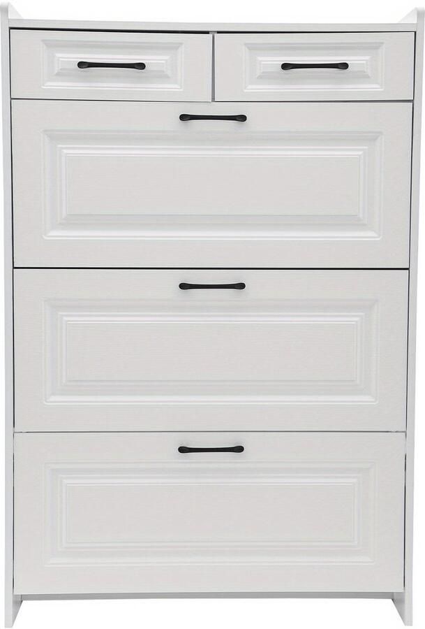 Corenia Schoenenkast – Schoenenrek – Schoenopberger – Schoenenkast – Schoenenorganizer – Wit – Ultra-Dunne Slanke Kast – 16-20 Paar Schoenen Capaciteit