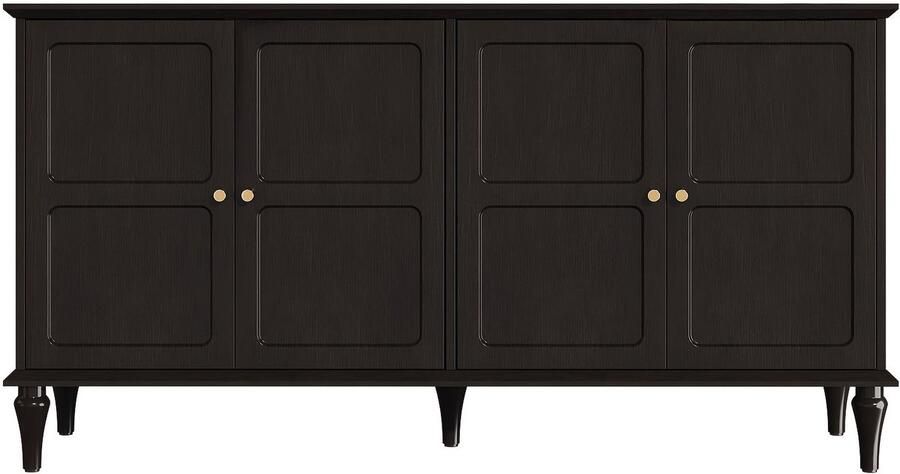 Corenia Sideboard – Dressoir – Buffetkast – Opbergkast – Zwart – Mid-Century Modern – Hoogwaardige Houtlook – Vrijstaand Ontwerp