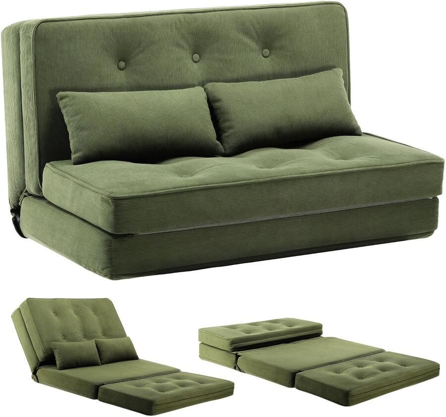 Corenia Slaapbank – Bedbank – Bank – Sofa Bed – Logeerbed – 6-Posities Verstelbare Rugleuning – Compact 90x53x57 cm