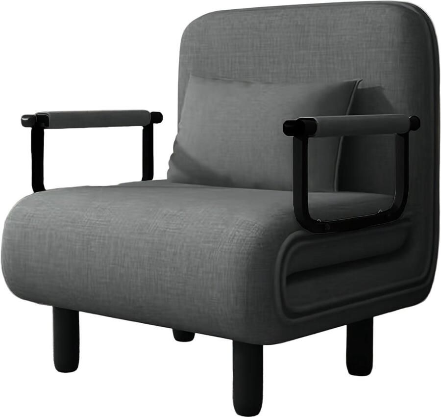 Corenia Slaapfauteuil – Slaapstoel – Slaapbank – Bedstoel – Fauteuil – Memory Foam Zitting – Duurzaam Metalen Frame – Blauw – 60x68x85 cm