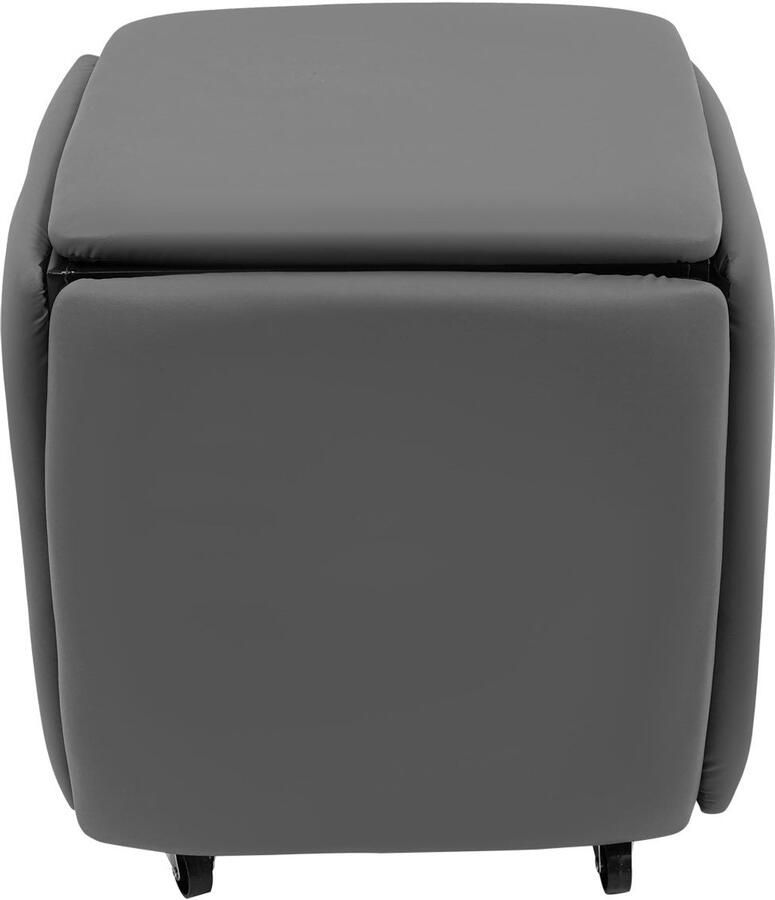 Corenia Sofa Poef – Voetenbank – Krukje – Zitzak – Bijzettafel – Multifunctioneel 5-in-1 Design – Memory Foam Comfort – Stevig Carbonstaal Frame – Grijs – Compact & Stapelbaar 46x48 cm