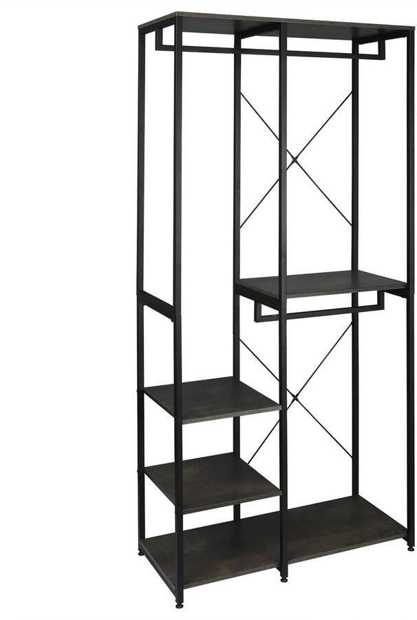 Corenia Staande Rek Opbergrek Stellingkast Schoenenrek Waterdicht Montage Woonkamer Kleding Ophangen Wit en Licht Eiken