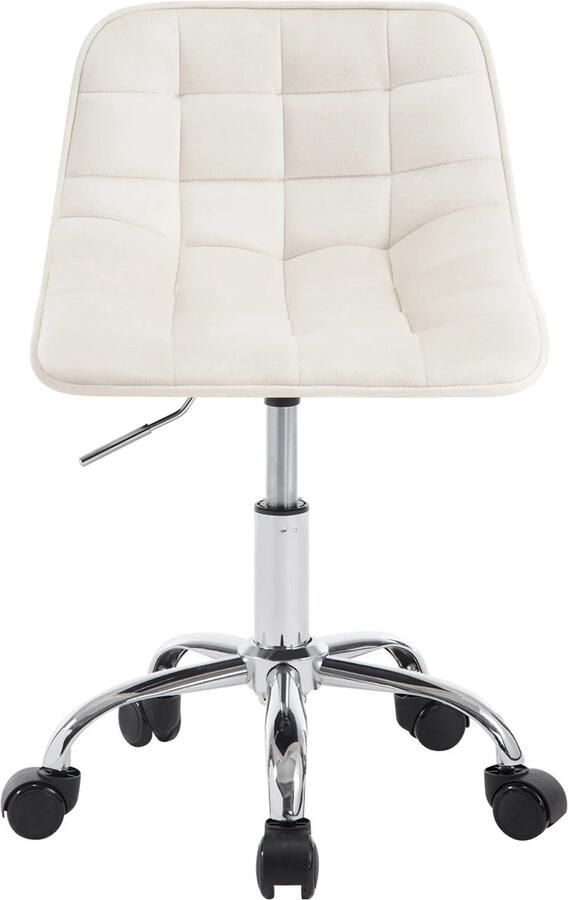 Corenia Stoel Bureaustoel Eetkamerstoelen Rugleuning 360° Rotatie Verstelbare Hoogte Comfortabele voor Kantoor Make-up Crème Fluweel