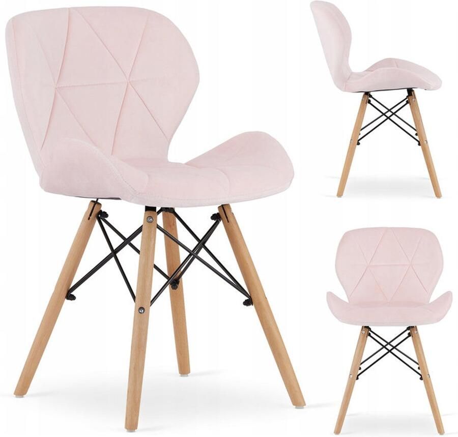 Corenia Stoel – Eetkamerstoel – Bureaustoel – Fauteuil – Kuipstoel – Velvet Bekleding – Houten Beukenpoten – 48x43x74 cm – Zithoogte 45 cm