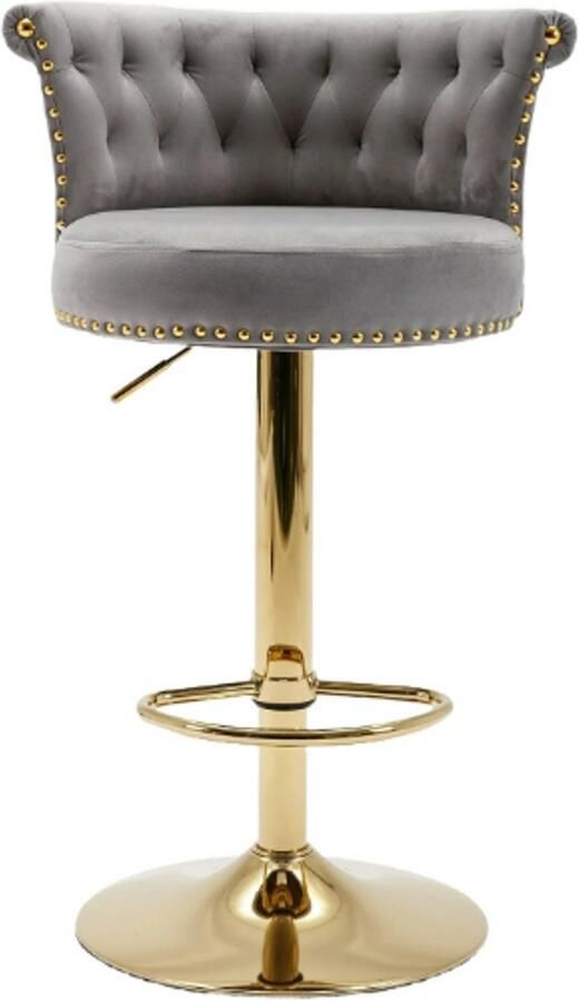 Corenia Sweiko Barstoel 2-delige set 360° Rotatie Verstelbare Barkruk Draaibaar Keuken en Restaurant Draaibaar Rechthoekige Stoel met Voetenbank Grijs
