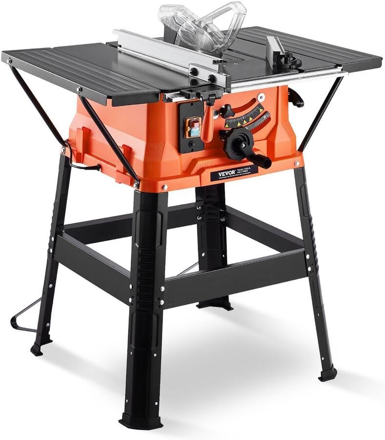 Corenia Tafelzaag – Cirkelzaag – Zaagtafel – Houtzaag – Compacte Zaag – Met Standaard – 1800W Motor – 200mm Zaagcapaciteit – Rood-Zwart