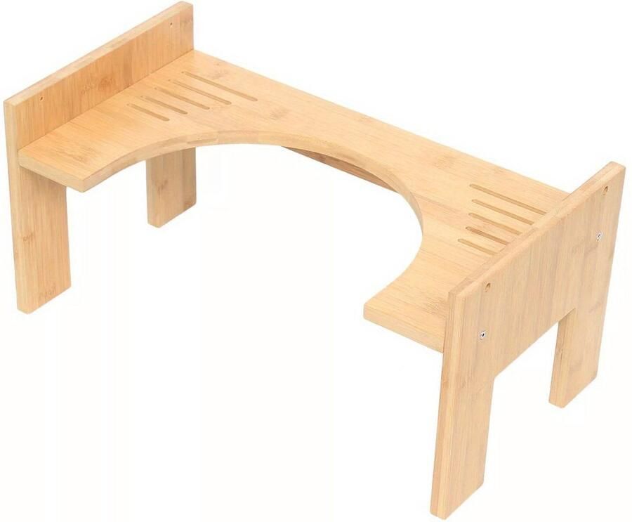 Corenia Toiletkrukje – WC Krukje – Opstapkrukje – Poepkrukje – Toiletsquat – Verstelbaar 17 8-22 9 cm – Duurzaam Bamboehout – Compact en Lichtgewicht