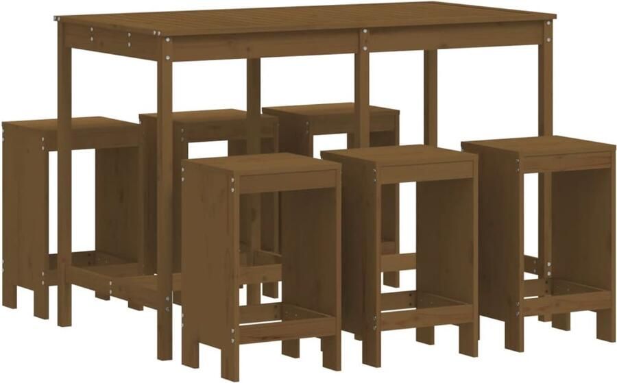 Corenia Tuinbarset – Buitenbarset – Barmeubel – Terrasbarset – Tuinmeubel – Massief Dennenhout – Ruimtebesparend Design